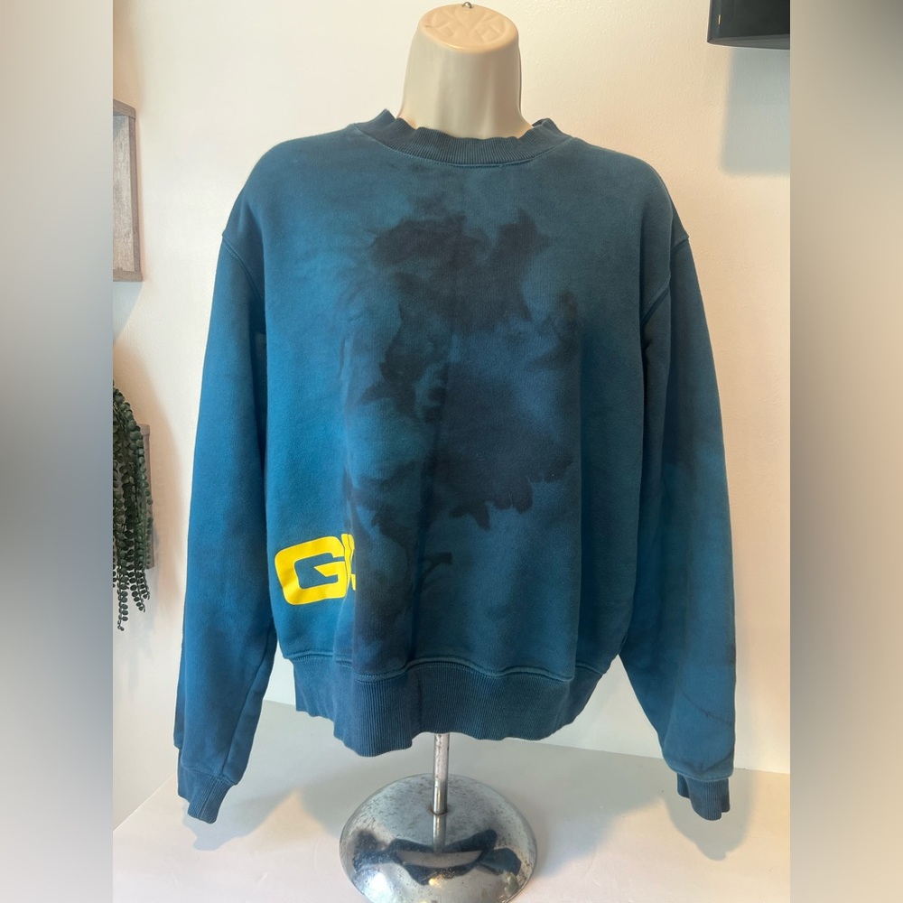 I.AM.GIA Blue Crewneck Sweater with Yellow Logo